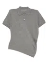Jnby Knitted Polo Top In Gray