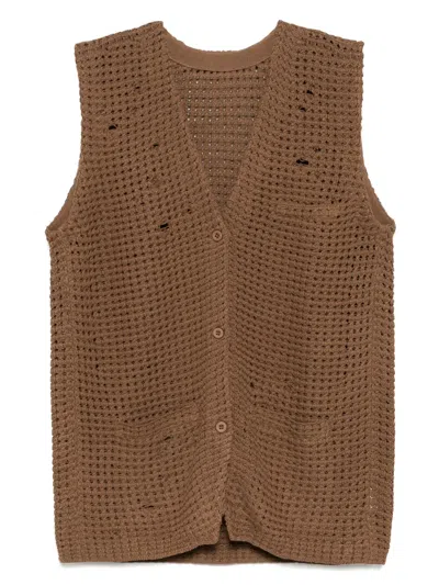 Jnby Knitted Vest In Brown