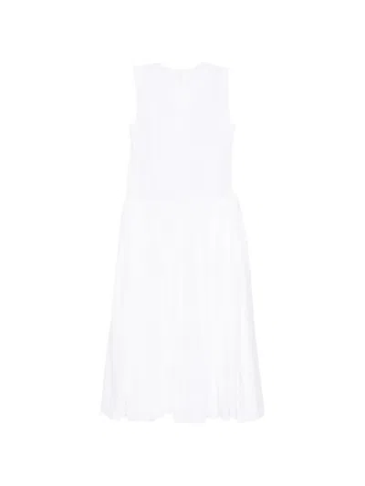 Jnby Knotted Sleeveless Dress In White