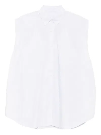 Jnby Lace-up Sleeveless Shirt In White