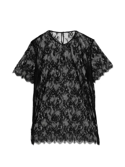 Jnby Lace-detail T-shirt In Black