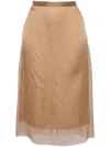 Jnby Layered A-line Skirt In Brown