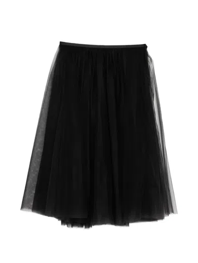 Jnby Layered Mesh Midi Skirt In Black
