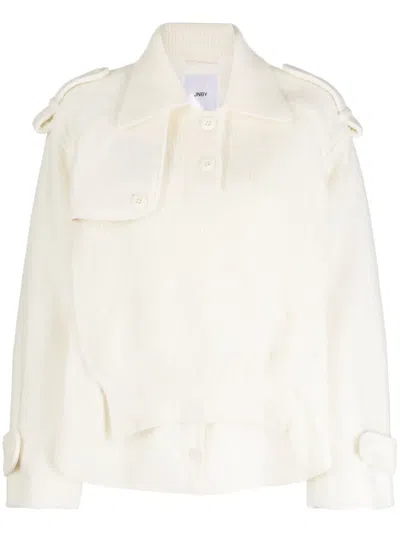 Jnby Layered Spread-collar Jumper In Neutrals