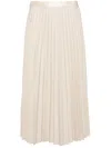 Jnby Leather Pleated Skirt In Neutrals