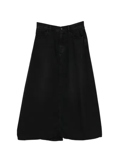 Jnby Logo-patched A-line Skirt In Black