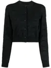 Jnby Long-sleeve Cropped Cardigan In Black