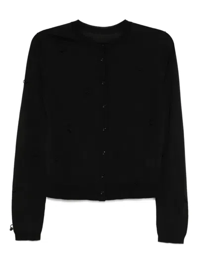 Jnby Loop-detail Cardigan In Black