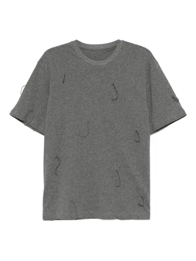 Jnby Loop-detail T-shirt In Gray