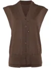 Jnby Loose Knit Vest In Brown