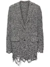 Jnby Loose Mid-length Blazer In Grey