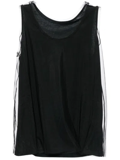 Jnby Mesh-detailing Top In Black