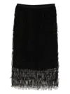 Jnby Mesh Long-waisted Skirt In Black