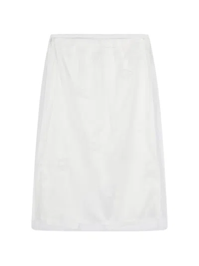 Jnby Mesh-embroidered Layered Midi Skirt In White