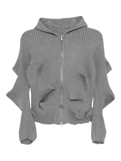 Jnby Mid-length Hooded Jacket In Gray