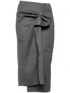 Jnby Mid-length Waist Skirt With Front Center Slit In Grey