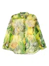 Jnby Mixed Plant Shirt In Green