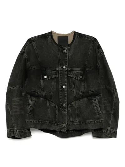 Jnby O-type Denim Jacket In Black