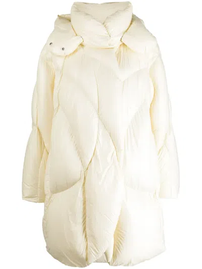 Jnby Off-centre Quilted Puffer Coat In Yellow