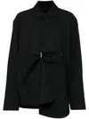 Jnby Oversize Buttoned Shirt Jacket In Black