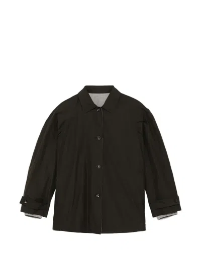 Jnby Oversized A-line Trench Coat In Gray