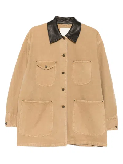 Jnby Oversized Cotton Jacket In Neutral