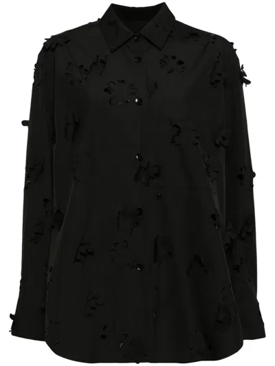 Jnby Oversized Cut-out Shirt In 黑色
