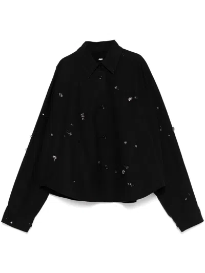Jnby Oversized Long-sleeved Shirt In Black