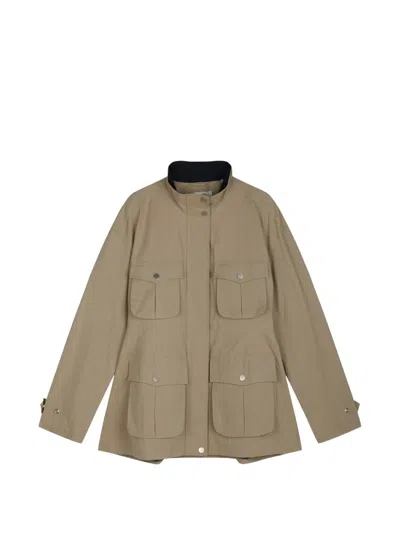 Jnby Oversized Safari Jacket In Brown