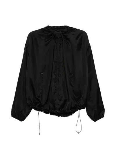 Jnby Oversized Satin Jacket In Black