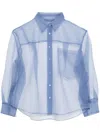 Jnby Oversized Sheer Shirt In Blue