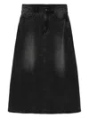 Jnby Distressed Maxi Denim Skirt In Black