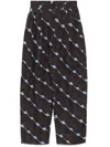 Jnby Pattern-printed Tapered Trousers In Brown