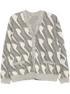 Jnby Patterned Cardigan In Grey