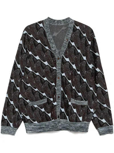 Jnby Patterned Cardigan In Red