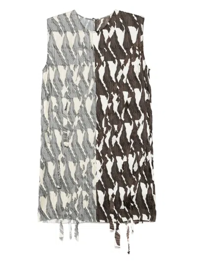 Jnby Patterned Dress In Grey
