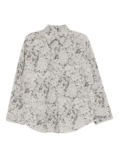 Jnby Patterned Long-sleeves Shirt In Gray