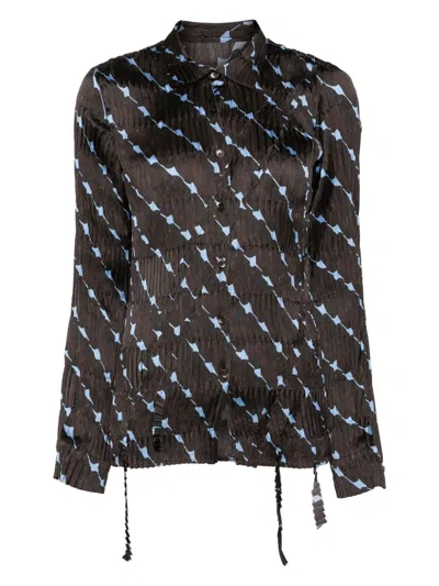 Jnby Patterned Shirt In Brown