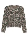 Jnby Patterned Short Cardigan In Brown