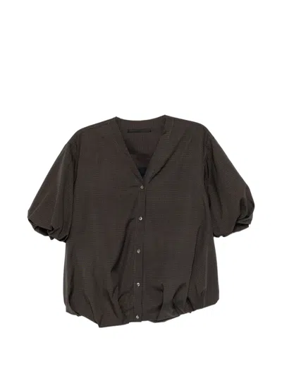 Jnby V넥 패턴 셔츠 In Brown