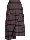 Jnby Plaid-pattern Asymmetric Skirt In Multicolour