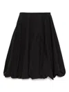Jnby Pleated Asymmetric-hem Skirt In Black