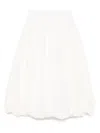 Jnby Pleated Asymmetric-hem Skirt In White