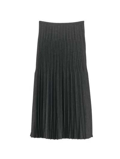 Jnby Pleated Midi Skirt In Gray