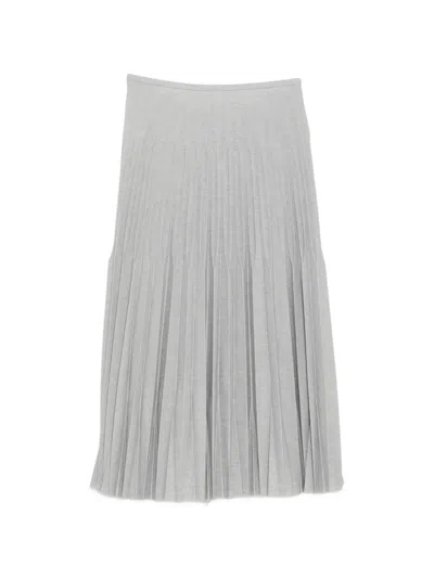 Jnby Pleated Midi Skirt In Gray