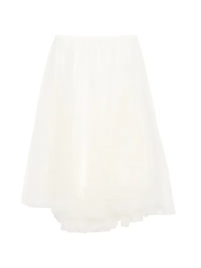Jnby Pleated Midi Skirt In White