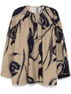 Jnby Pleated Oversize Shirt In Brown
