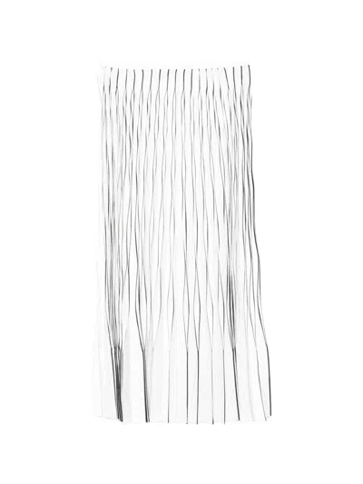 Jnby Pleated Pinstripe Skirt In White