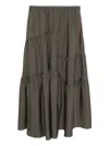 Jnby Pleated Silk Skirt In Green