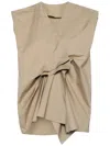 Jnby Pleated Sleeveless Blouse In Neutrals